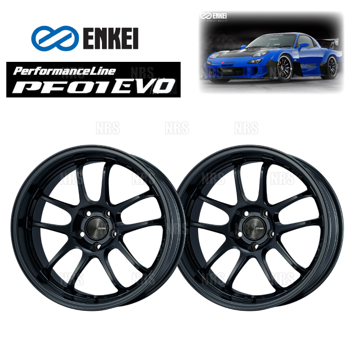 ENKEI エンケイ PF01EVO (MBK マットブラック/フロントフェイス) 9.0J x 18インチ +35 PCD114.3 5穴 2本セット (PF01EVO-E002-MBK-2S