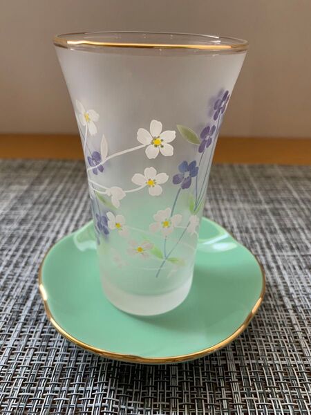 未使用 一口コップ揃 花便り 庫山窯 グラス 5客 箱入り タンブラー MAEBATA CHINA CORPORATION