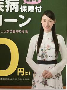  Kuriyama Chiaki *JA банк время ограничено рекламная листовка *A4 размер * новый товар * не продается 