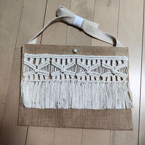 ジュート サコッシュ 無印良品 マクラメ