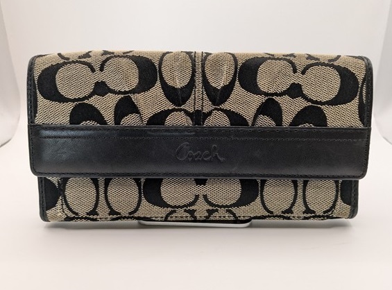 コーチ / COACH シグネチャー 三つ折り 長財布 中古・現状 管理№ 7346
