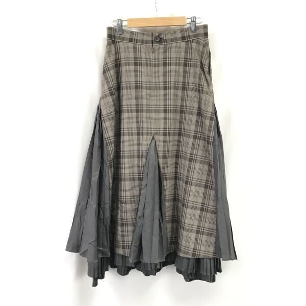 タグ付き未使用品☆Ray BEAMS/レイビームス☆ロングスカート【1/beige/ベージュ/チェック柄】プリーツ/Skirts◇cBH868
