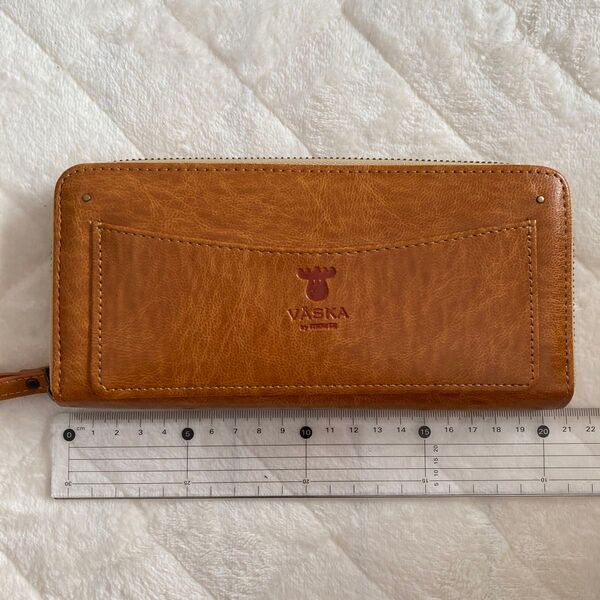 【中古品】VASKA by moz ラウンドファスナー長財布 モズ ほぼ新品