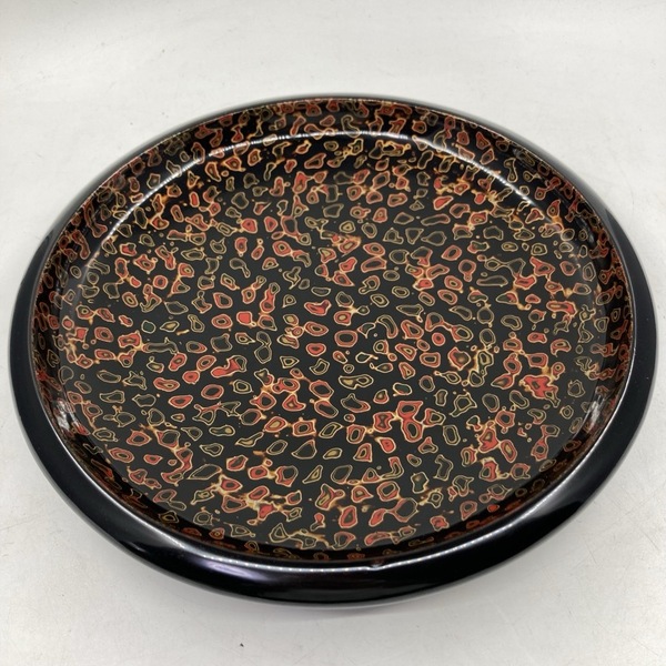 津軽塗 菓子器 お盆 伝統工芸 唐塗 漆器 ★K1758T3