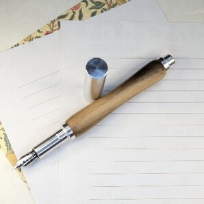 【期間限定特別値引】木軸 万年筆 黒柿 くるみ油仕上げ 001