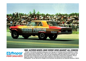 ポスター★ビンテージドラッグレース 1965 Dodge Coronet「Yankee Peddler」Mopar Performance★Drag Race/NHRA/ダッジ/プリムス/Plymouth