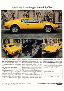 ポスター★1973 デ・トマソ・パンテーラ De Tomaso Pantera★ビンテージ広告おおー★GTS/GT4/スーパーカー/Ford/フォード/GT40