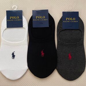 新品未使用タグ付きPORO RALPH LAURENメンズスニーカーソックス3足セット