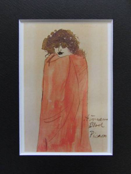 Pablo Picasso, FEMME AU CHALE ROUGE, Overseas edition, extremely rare, raisonné, New with frame, Ara, Painting, Oil painting, Portraits