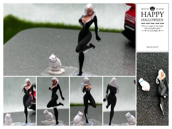 1/64 ブラックキャット 美ボディー フィギュア 精密塗装 トミカサイズ ジオラマ MINI GT LBWK 日本未発売 ミニカー 戦士