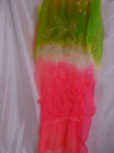 ◆　浴衣の帯　◆　絞り　ピンク～グリーン