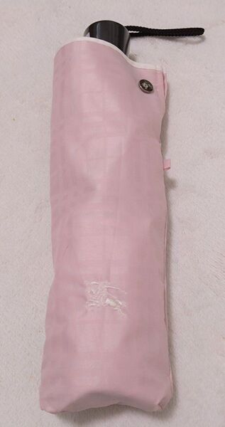 バーバリー 折り畳み 雨傘 UVカット 晴雨兼用折り畳み傘 超軽量 ベビーピンク チェク 傘