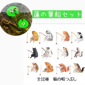 蓮の葉船と全12種 釣り日和 猫たちのひまつぶし