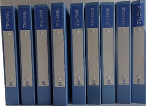 600/リングファイル バインダー ノートブック×９冊/B5/212×37×267mm/留具:2穴リング式/ライトブルー/書類収納 ファイリング/USEDを含む