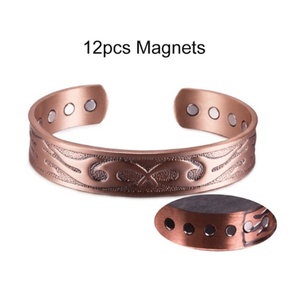 ストレス解消 女性の減量 エネルギーマグネット付きの磁気 銅製磁気ブレスレット 調整可能、健康、高マグネット、カフブレスレット