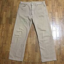 90s USA製 Levi's 501 ベージュ デニム W36 L36 古着 ヴィンテージ リーバイス ダメージ_画像1