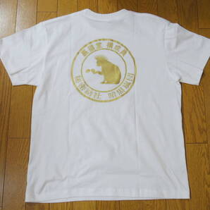 ▼萌猫堂×裏猫堂 コラボオリジナル半袖丸首Tシャツ 白地×黒色×金色 Lサイズ アメリカンサイズ 男女兼用でもOK 公式グッズ ふわっち 黒猫