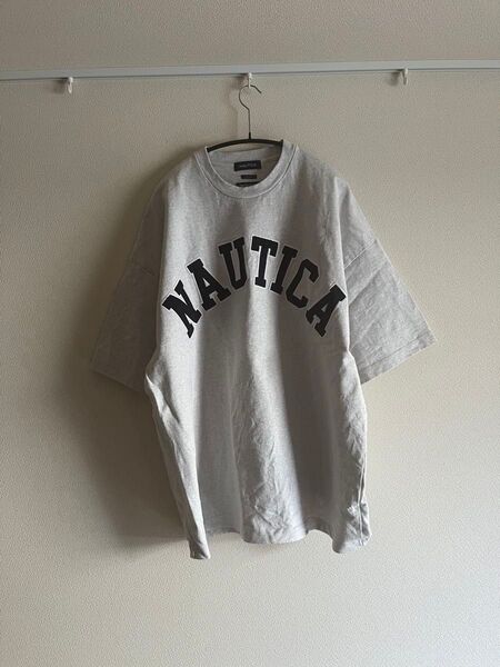NAUTICA/ノーティカ “TOO HEAVY” Arch Logo S/S Tee/ Tシャツ グレー 半袖
