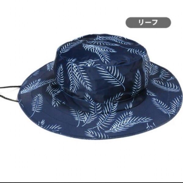 スイムハット リーフ柄 帽子 ハット HAT ネイビー