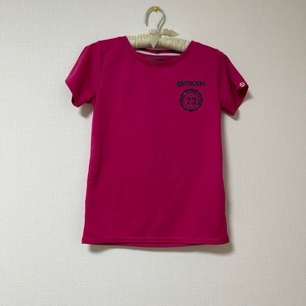 OUTDOOR アウトドア レディース Tシャツ スポーツTシャツ ピンク ストレッチ 半袖Tシャツ Tシャツ 半袖 スポーツ