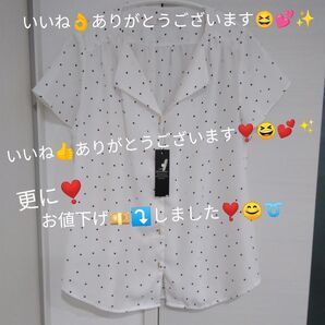 TIENS ecoute ドット柄ブラウス~新品未使用タグ付きです(^.^)♪~が~気になる箇所ありです♪~