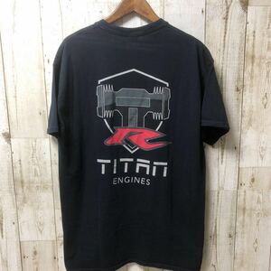 GILDAN TITAN ENGINES チタンエンジン Tシャツ 「R」 Mサイズ ネイビー バックプリント