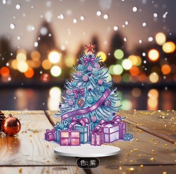 【ダイヤモンドアート完成品】クリスマスツリーオブジェ