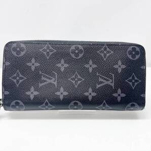 良好品 Louis Vuitton ルイヴィトン モノグラム エクリプス ジッピーウォレット ヴェルティカル ジップ 長財布 M62295 RFID
