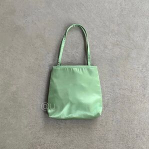 サテンカラーバッグ ピスタチオグリーン 最安値 ハンドバッグ