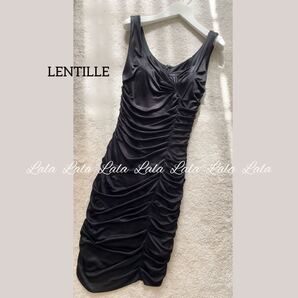 【LENTILLE 】ランティーユ ワンピース ドレス ブラック 黒 レディース ボトム フォーマル SCOTCLUB