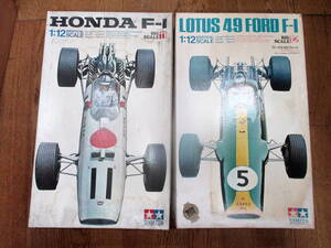 タミヤ　小鹿　 F1 ホンダ　HONDA ロータス49フォード LOUTUS49FORD 1/12 ジャンク品 プラモデル 2個 未組立品 希少 P111