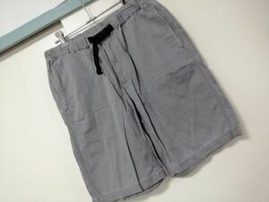 kkyj2972 ■ ユニクロ ■ ハーフパンツ ショートパンツ ボトムス ベルト付き コットン グレー M