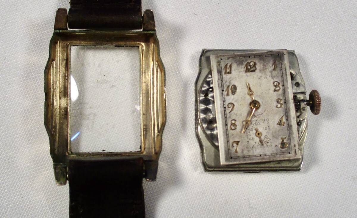 ☆ グリユエン 金張 レキユタンギユラー 紳士用腕時計 1930.年代 スイス製