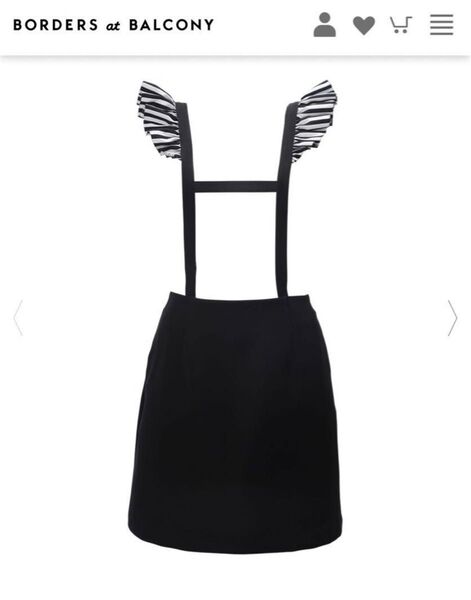 ボーダーズアットバルコニー TWILL SUSPENDER MINI SKIRT フリル ジャンパースカート