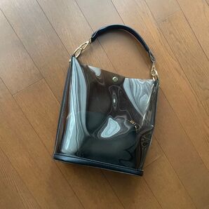 クリアバッグ ポーチ付き ブラック