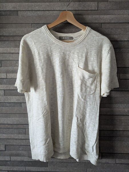 ナノ・ユニバース ニットTシャツ メンズ 無地 POCKET