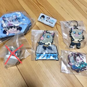 伊之助 SLぐんま 名札 ポーチ ラバスト 5点セット 素顔 一番くじ 鬼滅 柱稽古 嘴平伊之助
