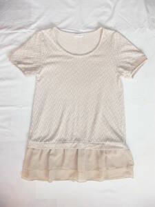 *a.v.v.a-veve* lady's cream color short sleeves tunic 