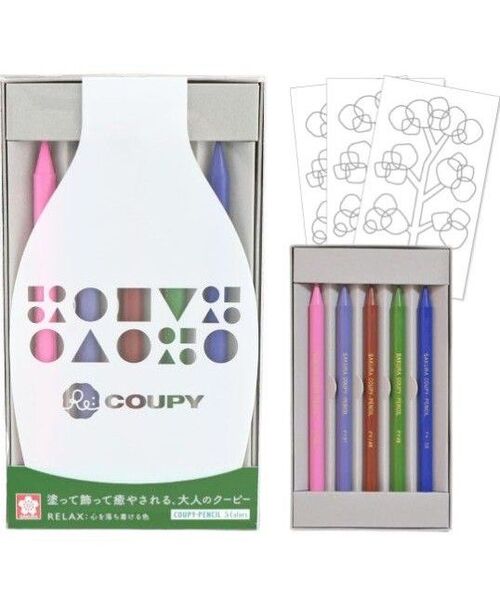 374 サクラクレパス リ・クーピー 大人のクーピー 色鉛筆 塗り絵カード付き RELAX