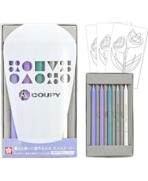 373 サクラクレパス リ・クーピー 大人のクーピー 色鉛筆 塗り絵カード付き PURE