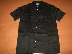  beautiful superior article prompt decision *SCAPAlinen100 front frill blouse * size 38 black 