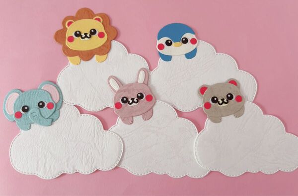 メッセージカード コメントカード アルバムクラフト クラフトパンチ ハンドメイド 「ひょっこりver」