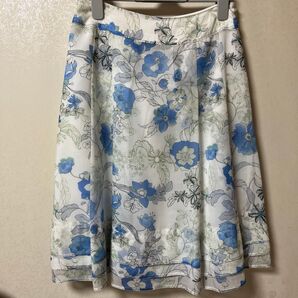 c.aujard 花柄 スカート 裏地付き