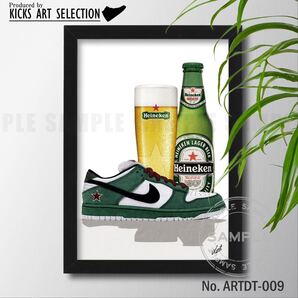ナイキ ダンク ロー SB ハイネケン/スニーカーオマージュアートインテリアポスター/NIKE /ハンドメイド/ビール/ファッション