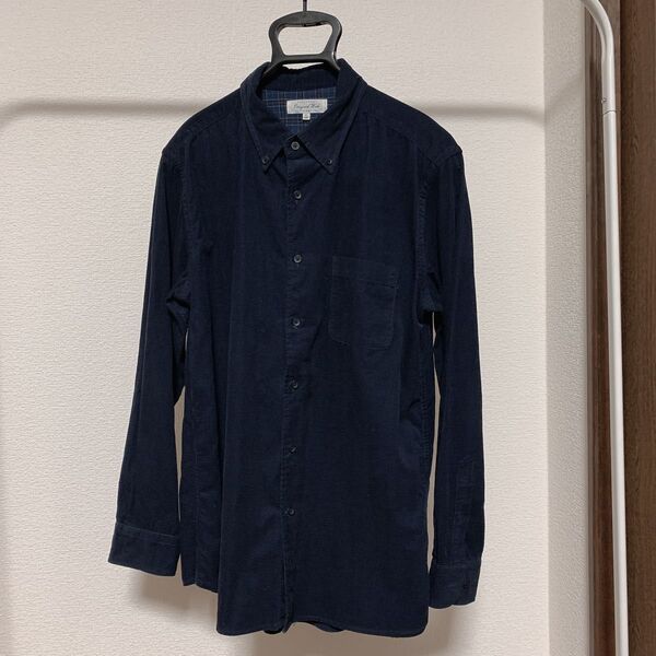 値下中!メンズ 長袖 シャツ コーデュロイ ネイビー 紺色 UNIQLO