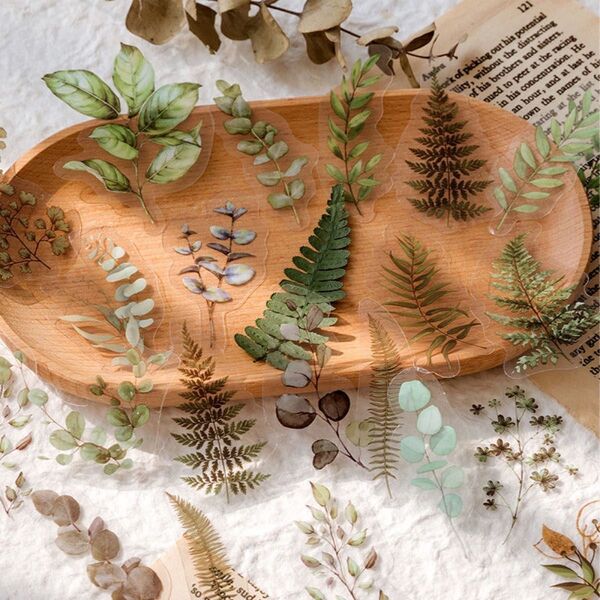 未使用 ハンドメイド素材 手帳 メッセージカード 防水シール 植物 花 まとめセット