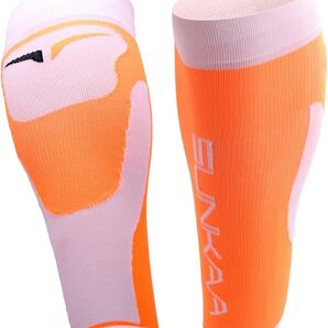 Calf Sleeves (オレンジ XS/S) SUNKAA CALF SLEEVESにふくらはぎコンプレッションで筋肉サポート