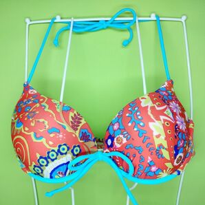 ☆中古☆S☆カラフル ペイズリー ボタニカル柄 南国リゾート Bikini Tops ビキニトップス