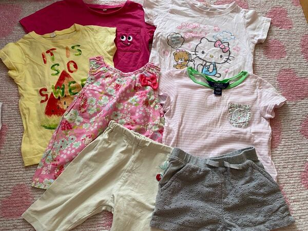 キッズ 女の子 子供 夏服まとめ ラルフローレン 西松屋 100 キティーちゃん