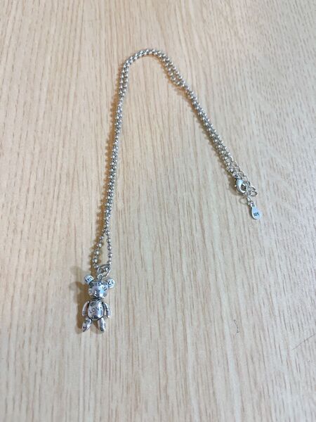 S925 ネックレス くま クマ 病み 地雷 シルバー925 ラブ&ピース